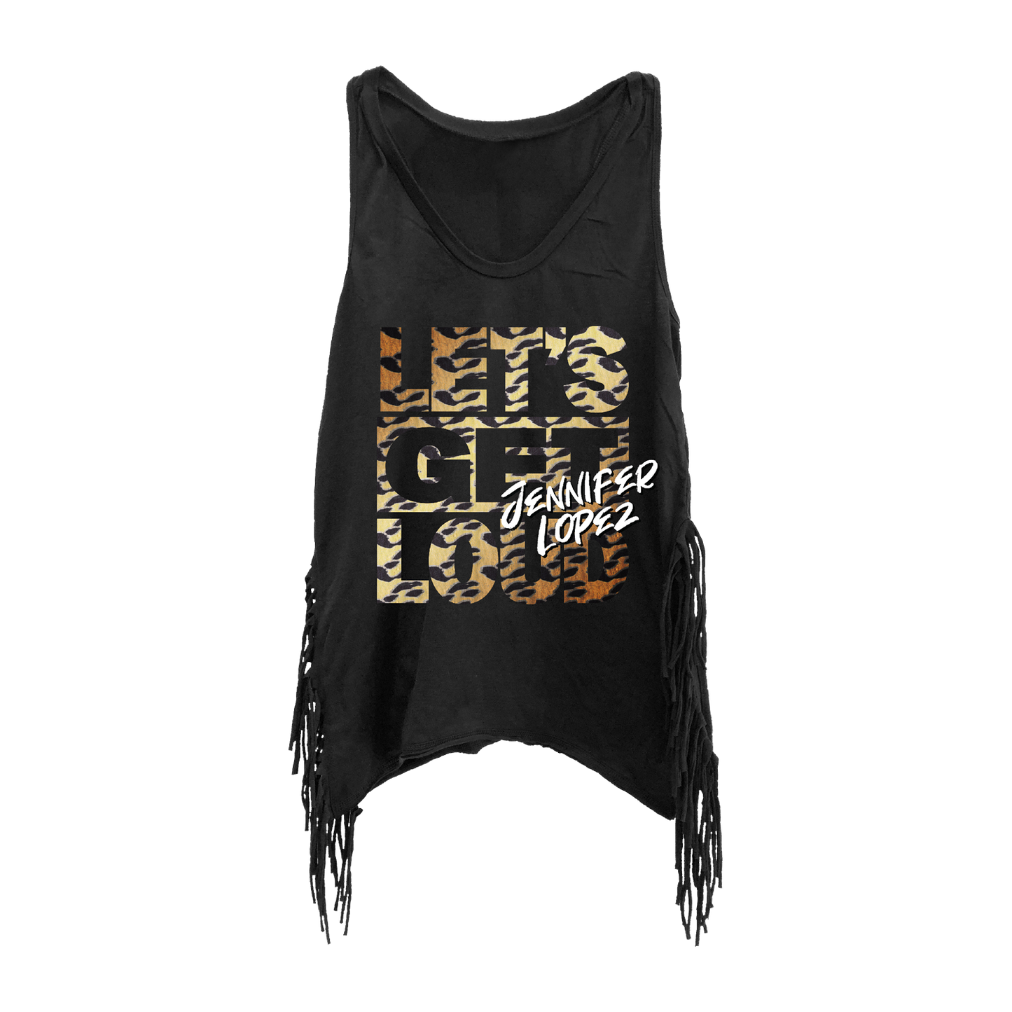 Let's Get Loud Cheetah Fringe Tank