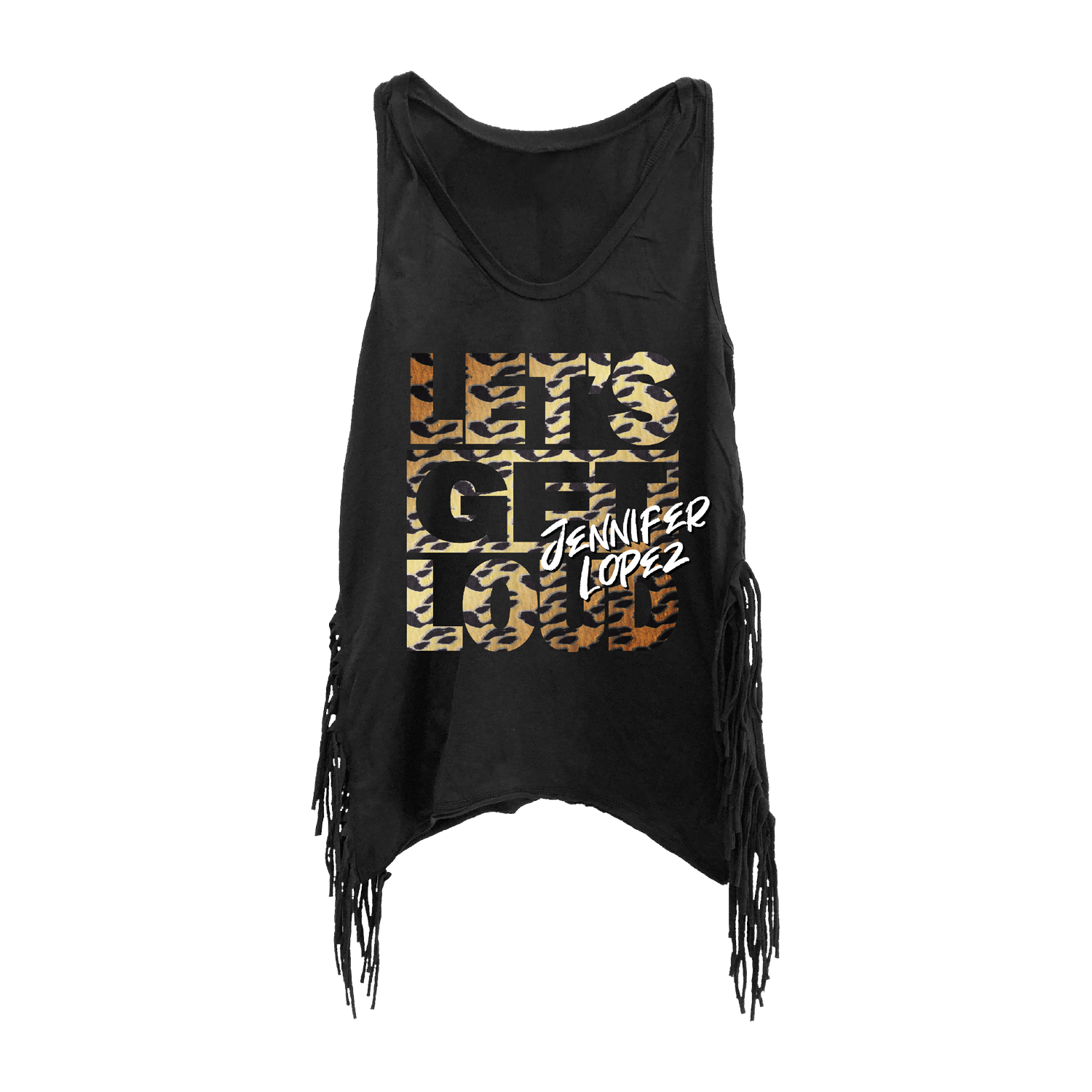 Let's Get Loud Cheetah Fringe Tank