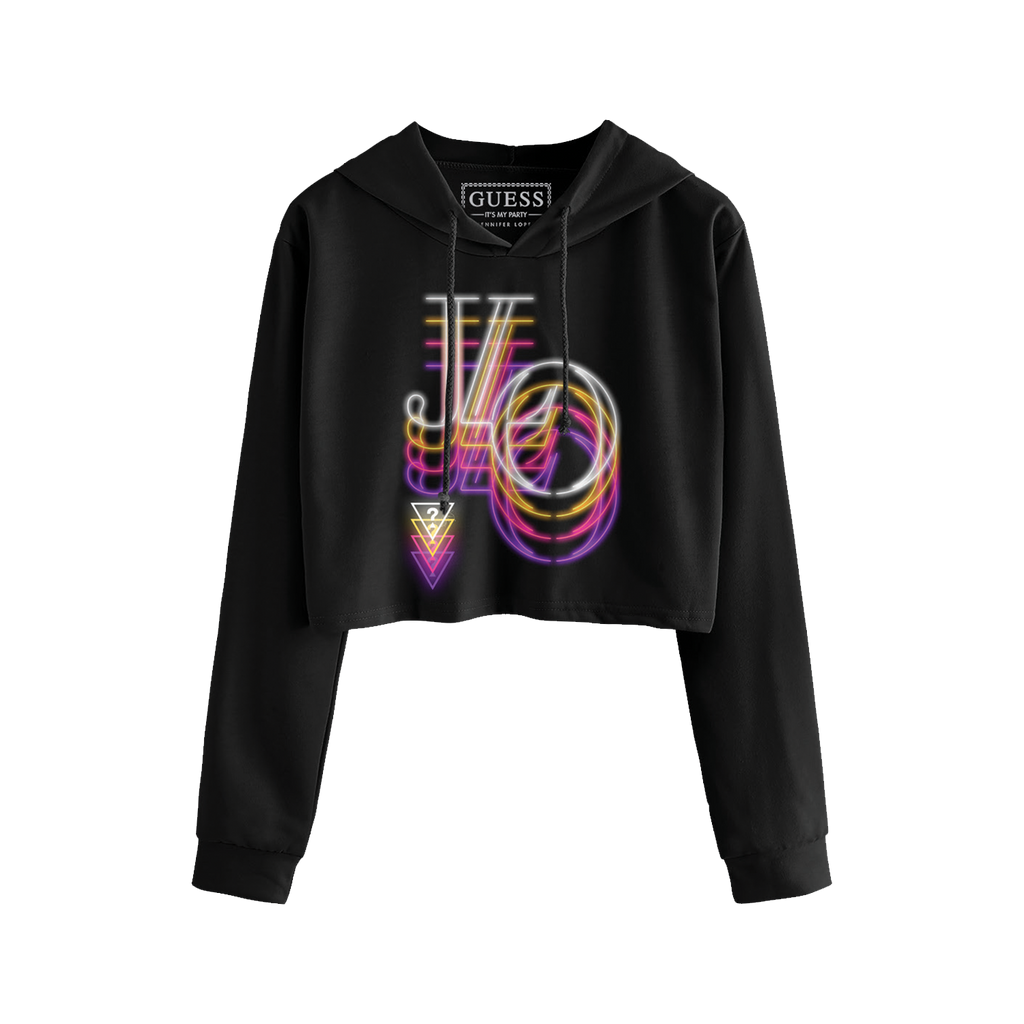 Neon Repeater Crop Hoodie